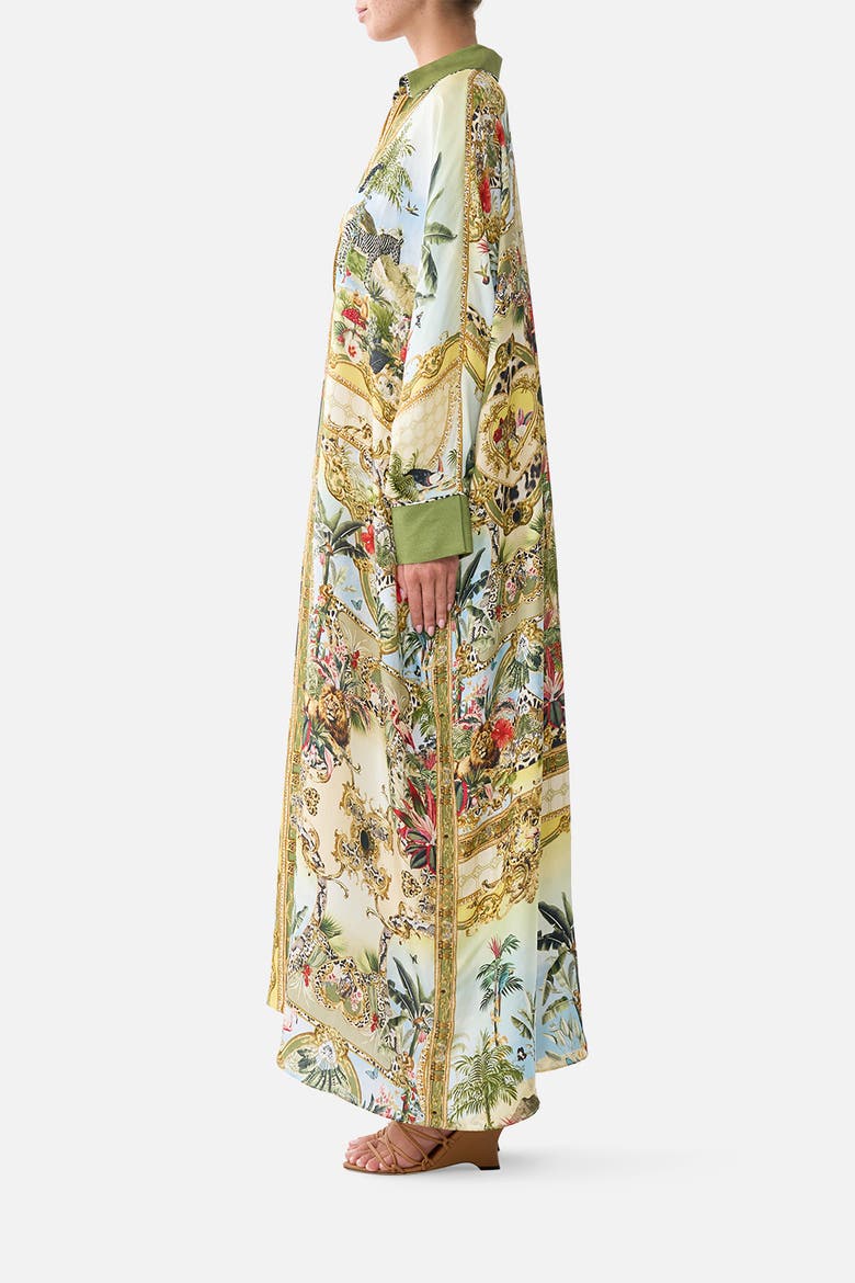 Wing Collar Kaftan, Alternate, color, Wanderlust Empire