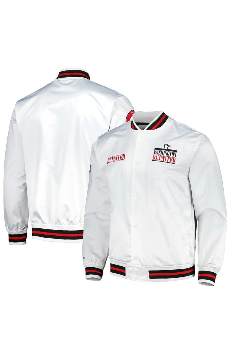 Mitchell & Ness Men's Mitchell & Ness White D.C. United City Full-Snap Satin Jacket, Main, color, White