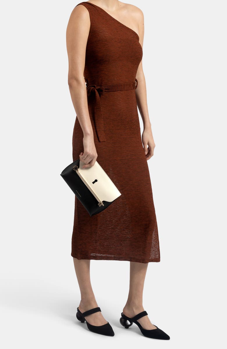 Strathberry East/West Stylist Keyhole Leather Clutch, Alternate, color,