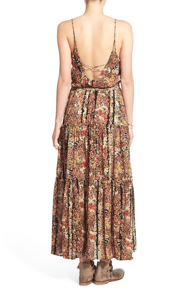 'Valerie' Floral Blouson Maxi Dress, Alternate, color, BLACK COMBO