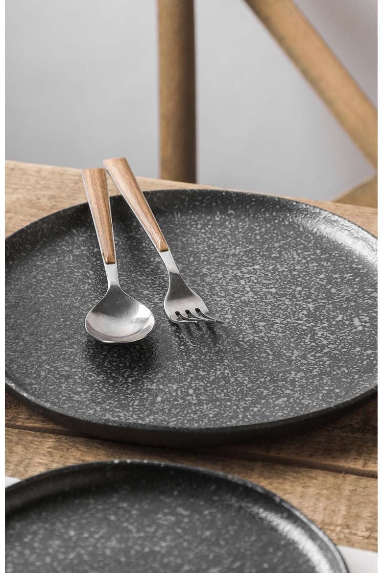 Tom Stoneware 4-Piece Dinner Plate Set, Alternate, color, Black and White