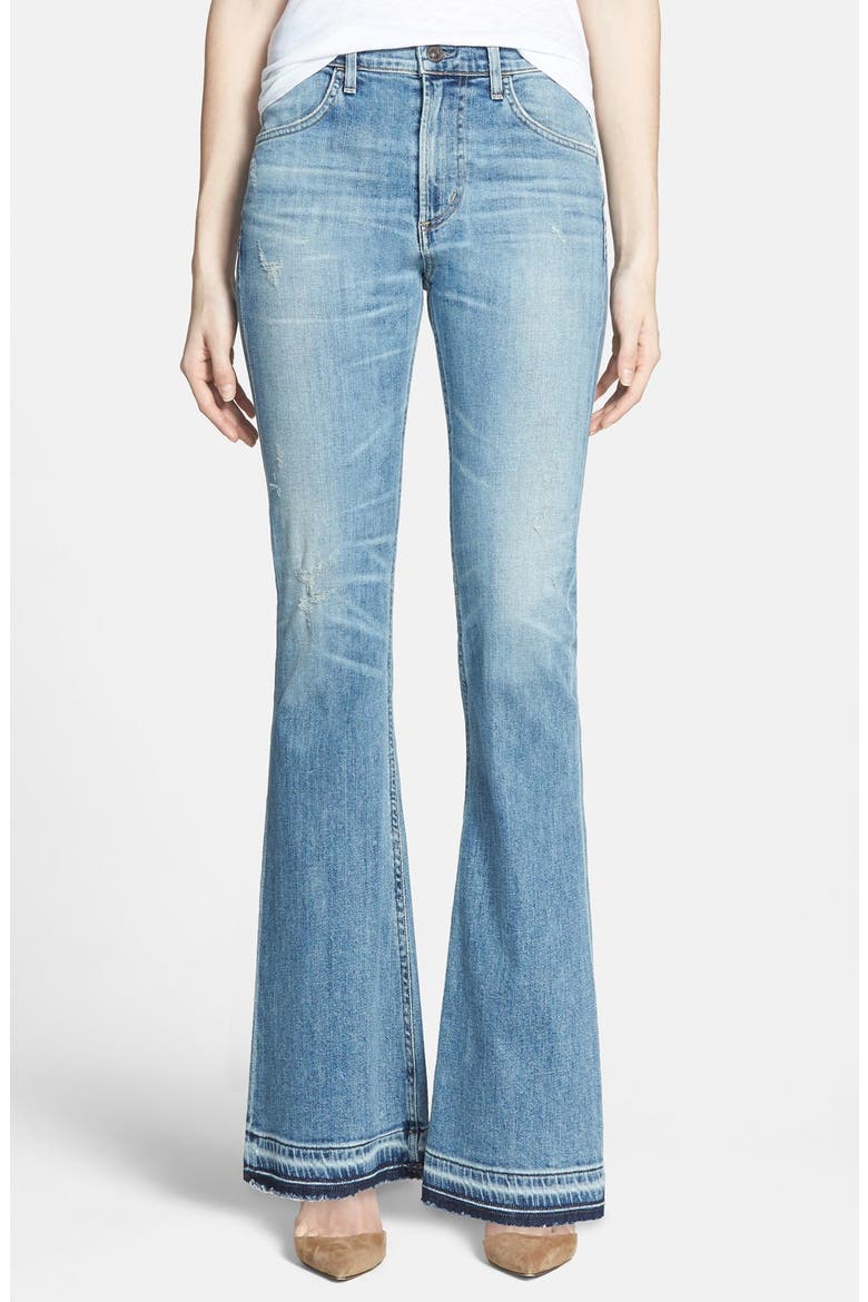 'Drew' Flip Flop Flare Jeans, Main, color, SUMMER OF LOVE