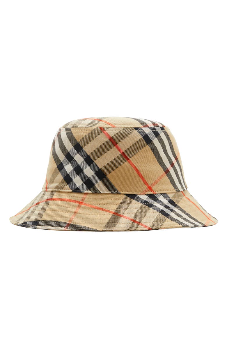 Burberry EKD Check Twill Bucket Hat, Alternate, color, Sand