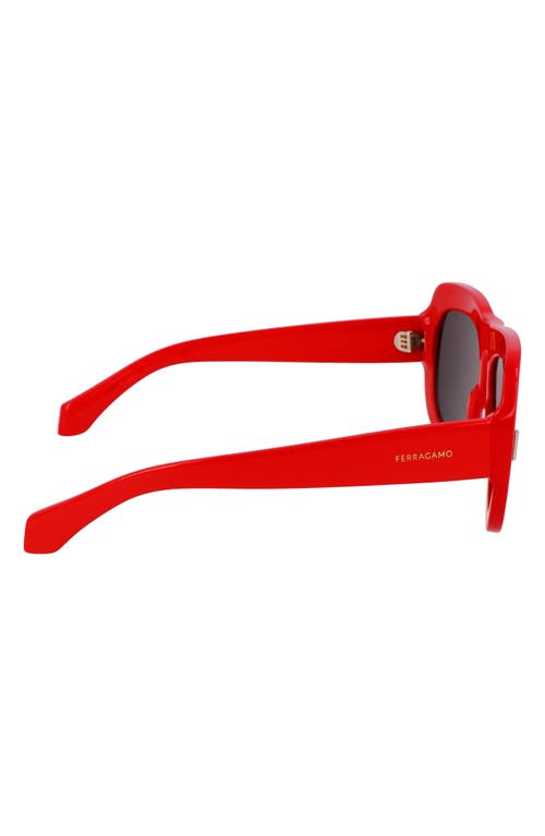 Ferragamo Rivets 57mm Aviator Sunglasses In Red