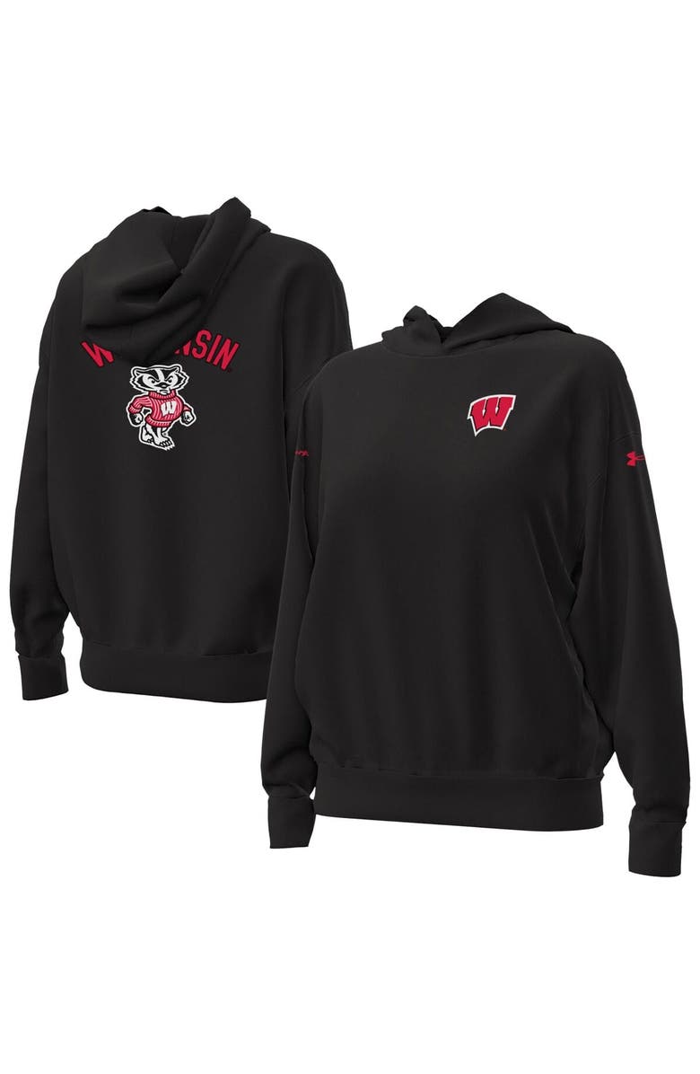 Under Armour Women's Under Armour Black Wisconsin Badgers Oversized Gameday Icon Hoodie, Main, color, Black