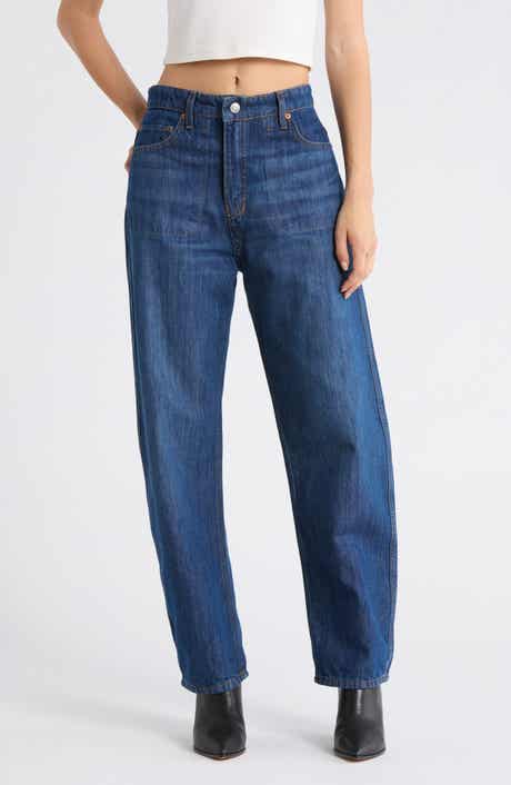 The Rewind Reversible High Waist Crop Barrel Leg Jeans