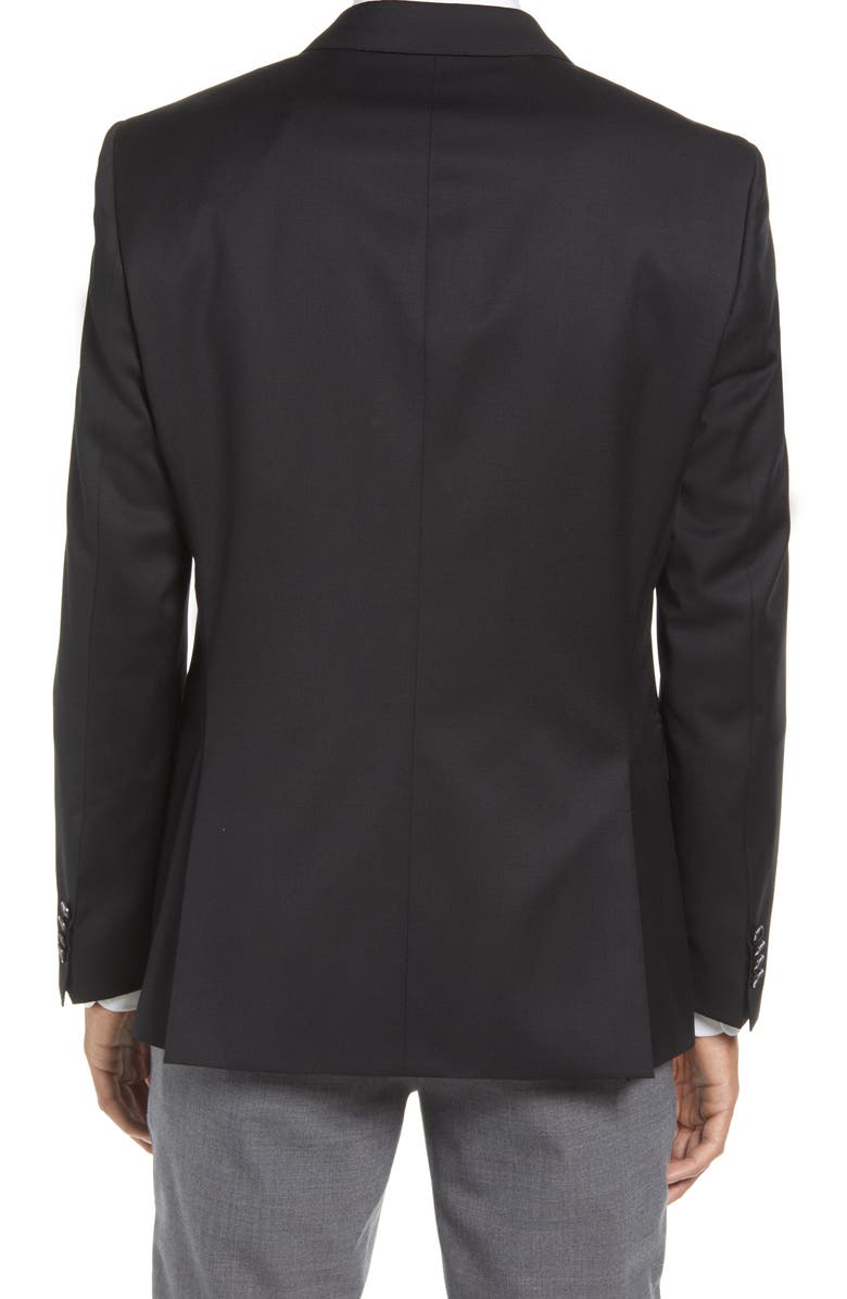 BOSS Slim Fit Solid Wool Suit Jacket, Alternate, color, Blk