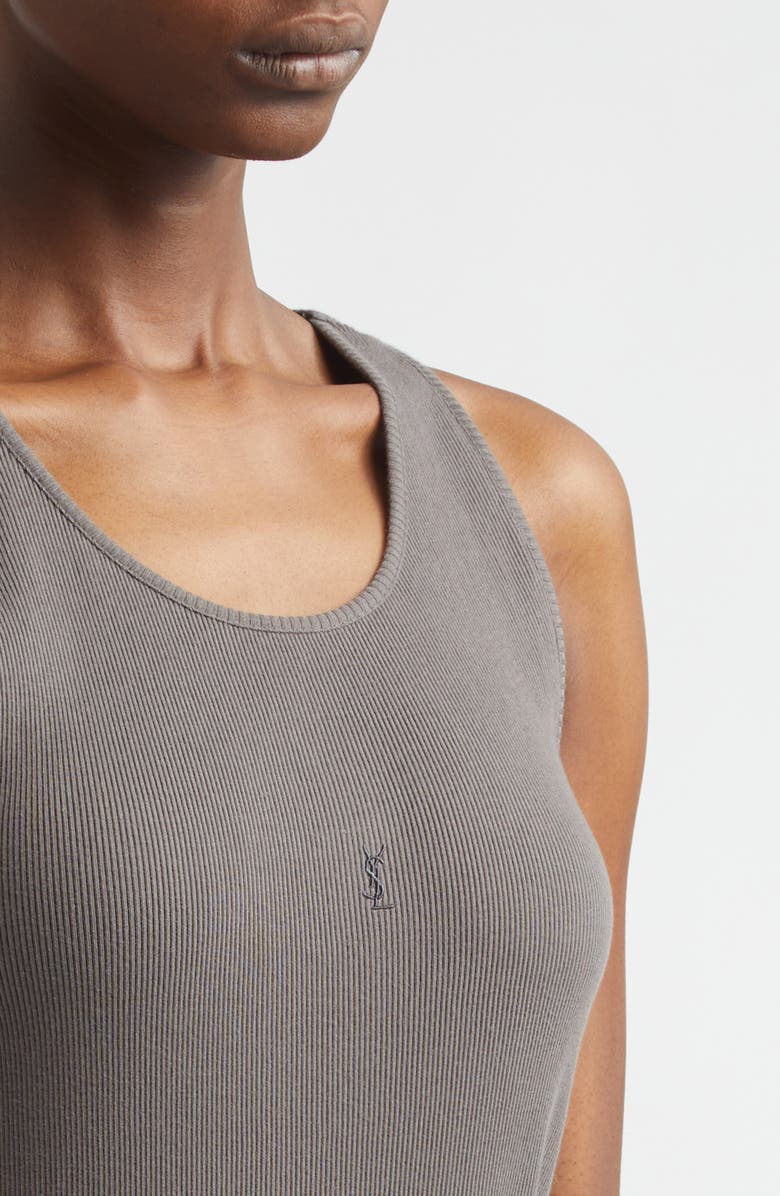 Saint Laurent Debardeur Embroidered Tank, Alternate, color, 