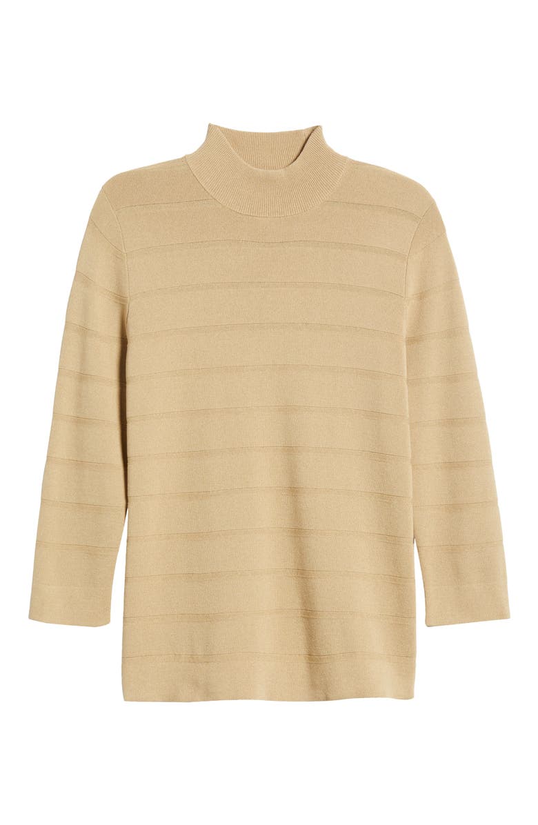 Anne Klein Mock Neck Three-Quarter Sleeve Sweater, Alternate, color, 