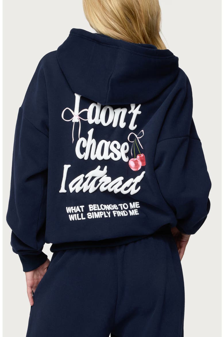 I Don't Chase I Attract Hoodie, Alternate, color, NAVY