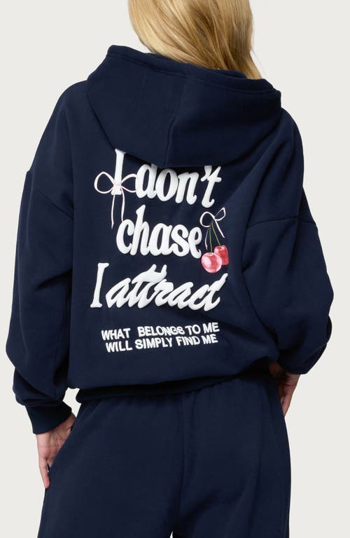 Edikted I Don't Chase I Attract Hoodie In Blue