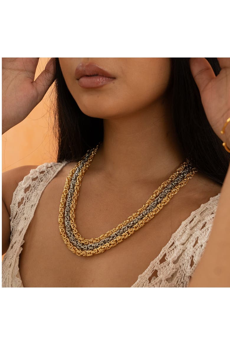 SINNA LAYERED NECKLACE, Alternate, color, Gold Plated