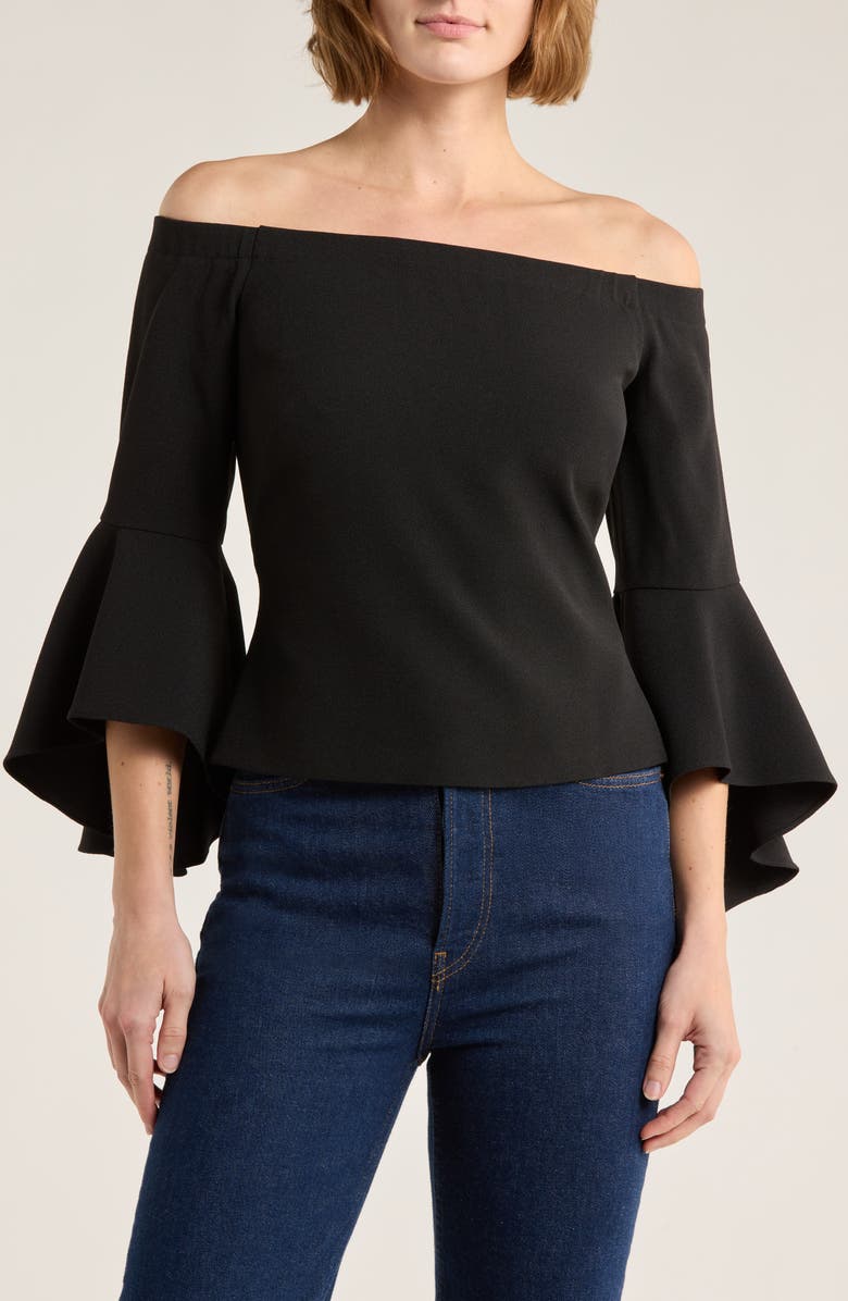 Eliza J Off the Shoulder Bell Sleeve Top, Main, color, 