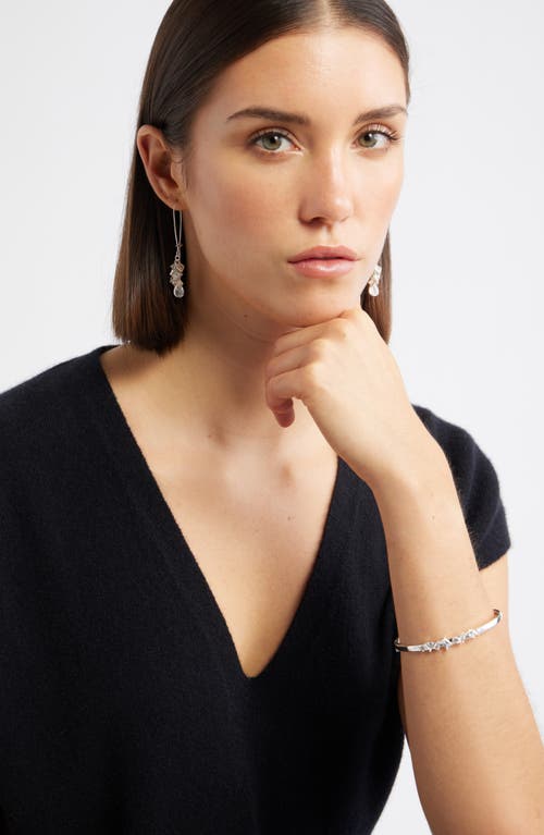 Nordstrom Cubic Zirconia Cluster Hinge Bangle In Metallic