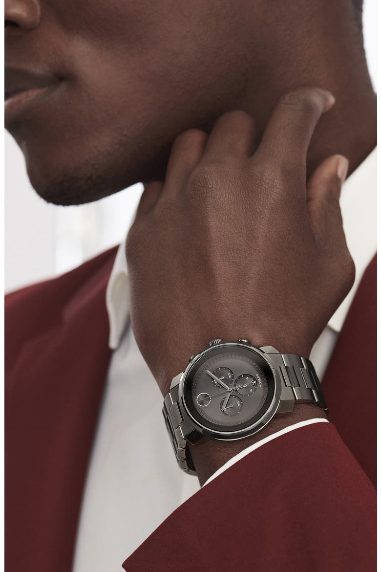 Bold Chronograph Bracelet Watch, 44mm, Alternate, color, GUNMETAL