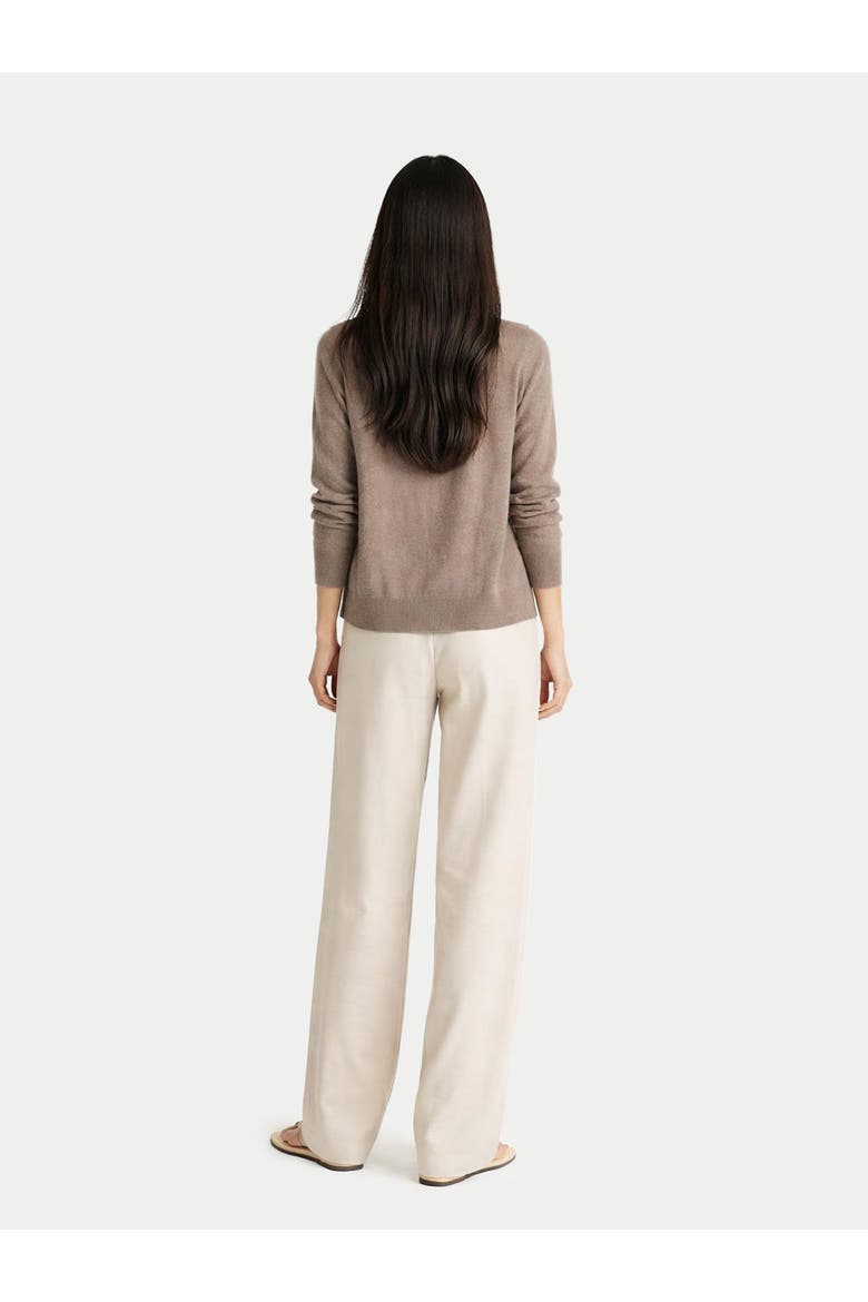 Timeless Cashmere Crewneck Cardigan, Alternate, color, taupe