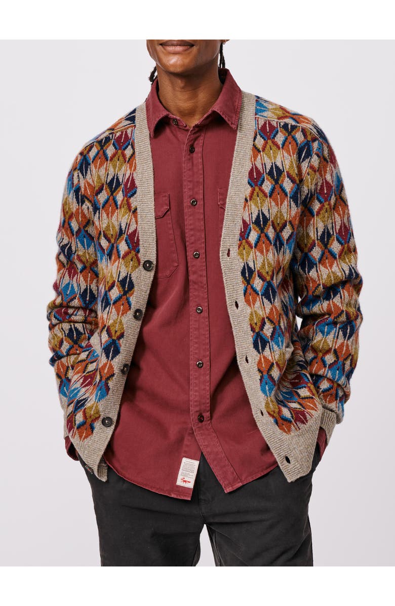 Aubin Kestral Wool Blend Cardigan Sweater, Alternate, color, Khaki Mix