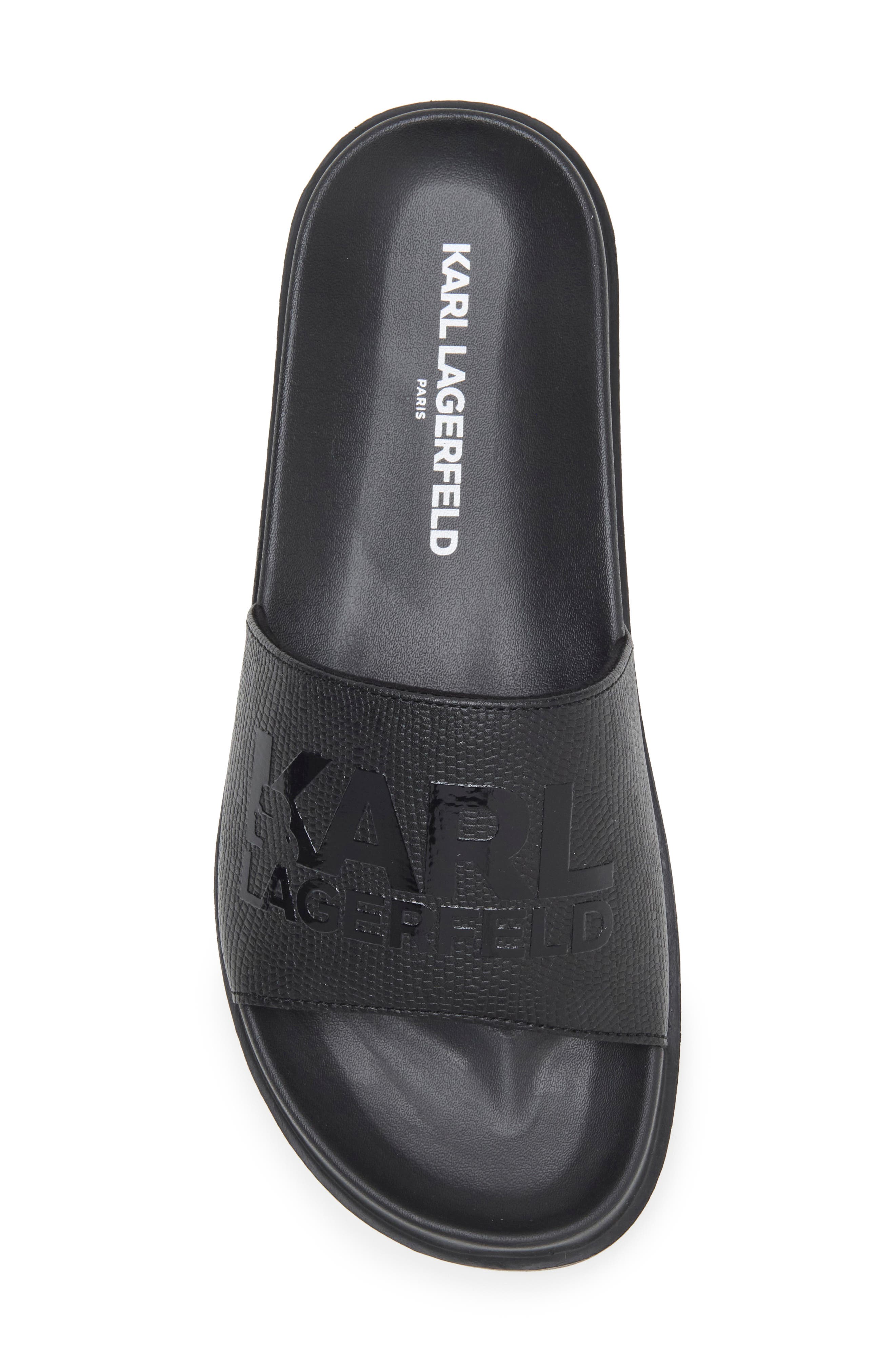 Calemir Faux Leather Slide Sandal, Alternate, color, BLACK
