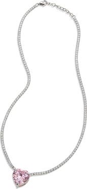 SAVVY CIE JEWELS Sterling Silver & Lab Sapphire Tennis Necklace