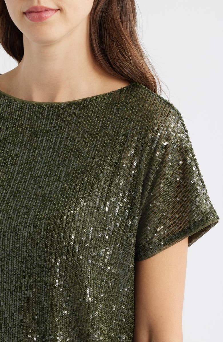 Anne Klein Sequin Mesh Top, Alternate, color,