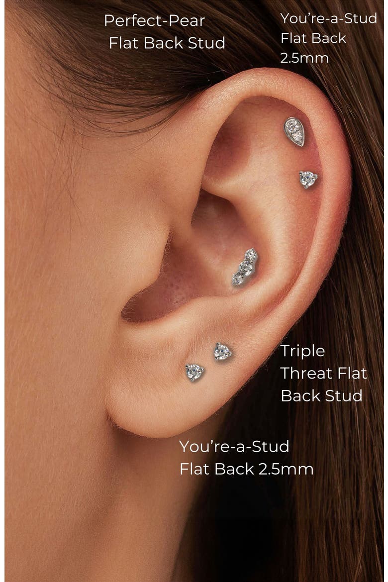 Perfect-Pear Flat Back Stud, Alternate, color, White Gold