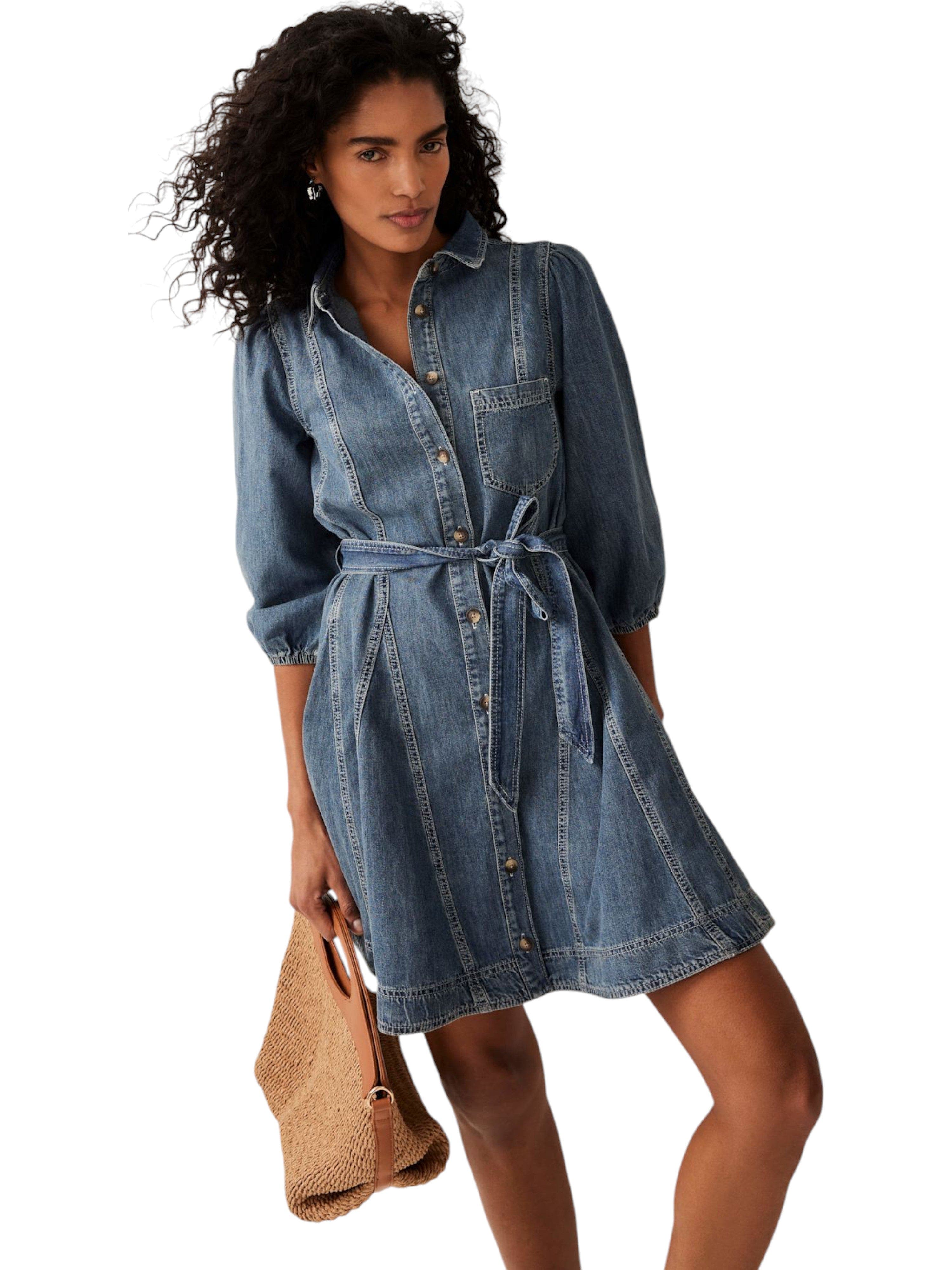 Denim Mini Shirt Dress - image 2