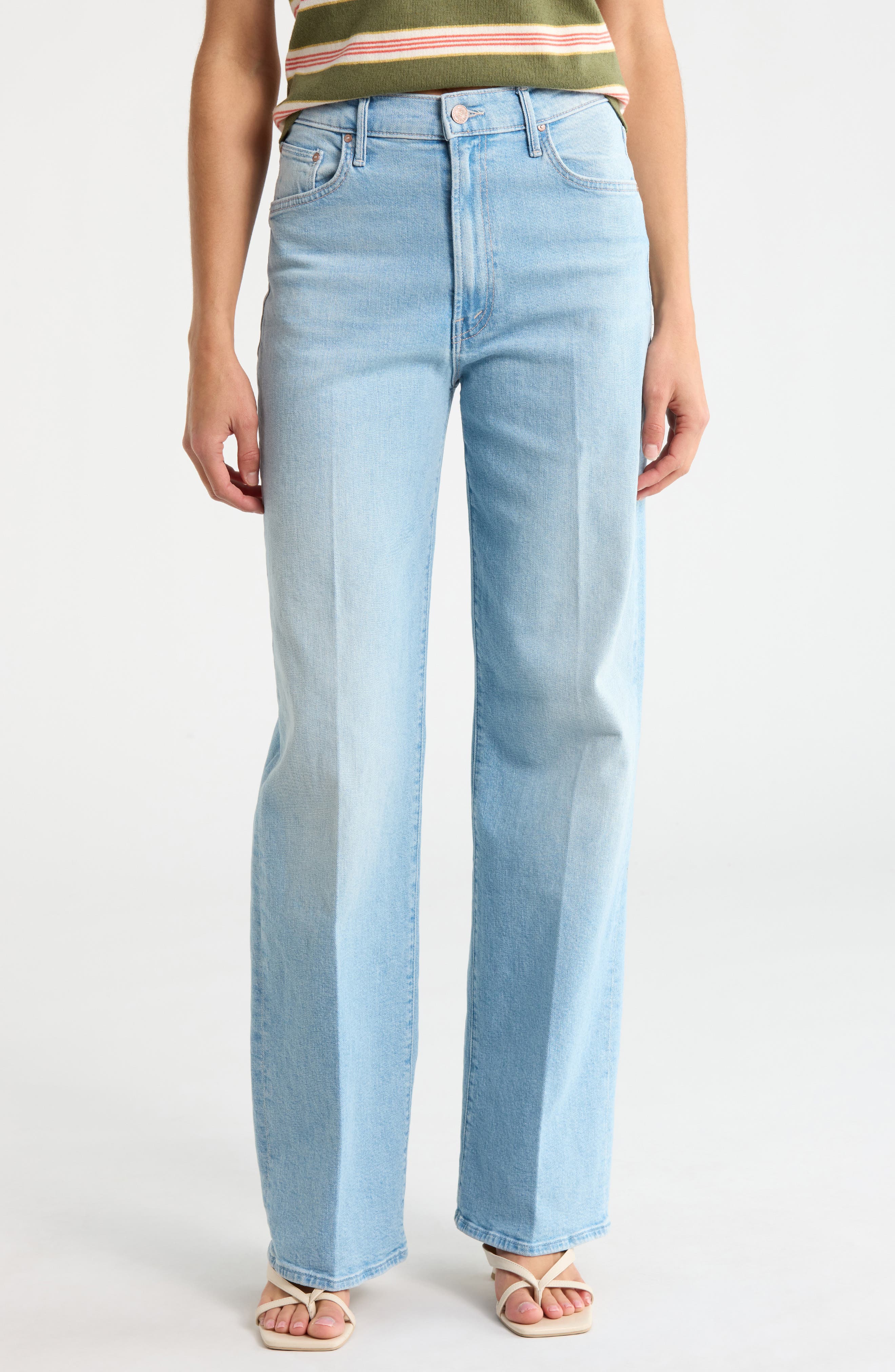 MOTHER The Maven Sneak High Waist Wide Leg Jeans