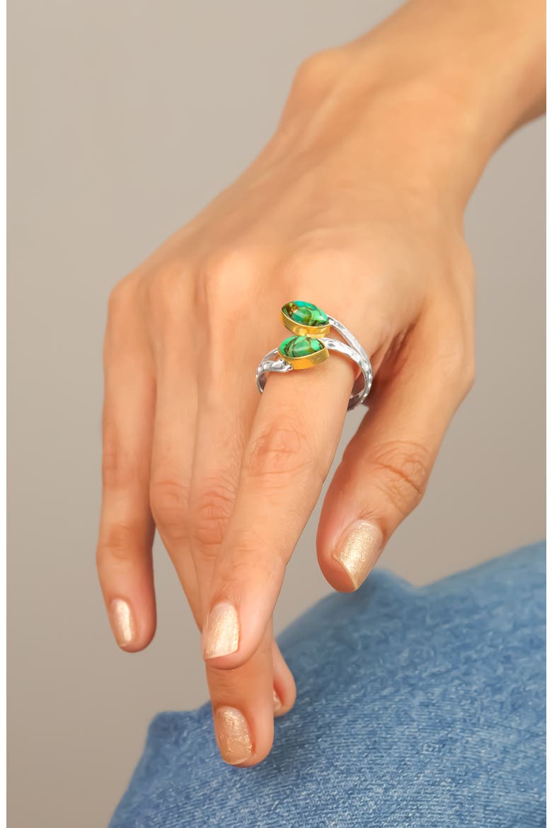 Stabilized Turquoise Cabochon Wrap Ring, Alternate, color, GREEN