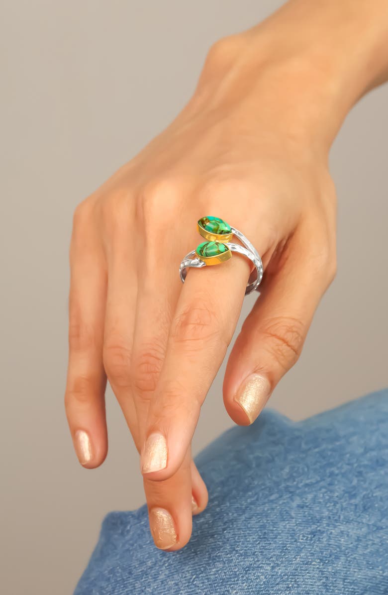 YS GEMS Stabilized Turquoise Cabochon Wrap Ring, Alternate, color, Green