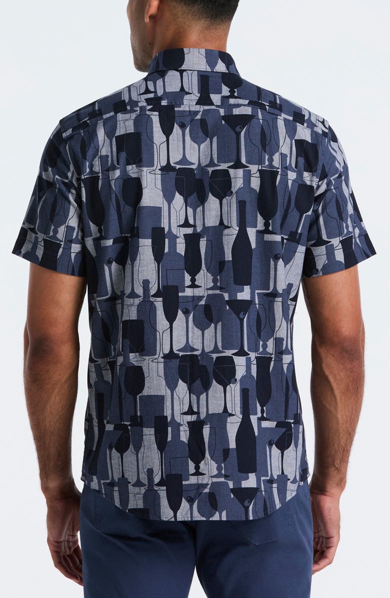 Original Penguin Chambray Short Sleeve Button Down Shirt, Alternate, color, Dark Sapphire