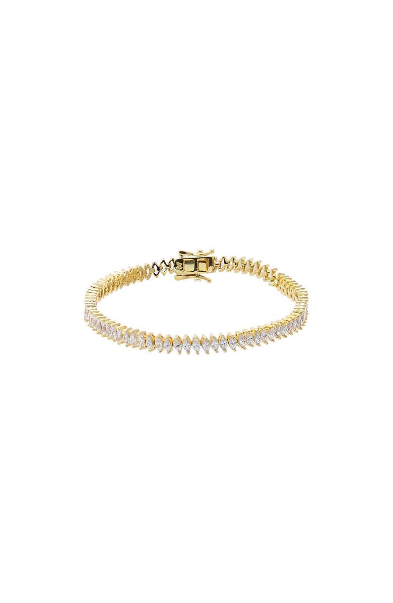 BY ADINA EDEN Fancy CZ Marquise Tennis Bracelet, Main, color, Gold