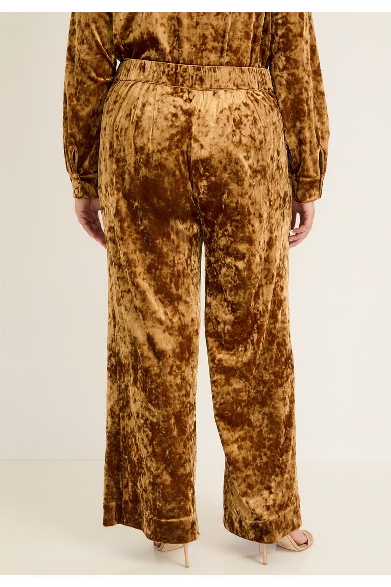 Crushed Velvet Wide Leg Pant, Alternate, color, NUGGET GOLD