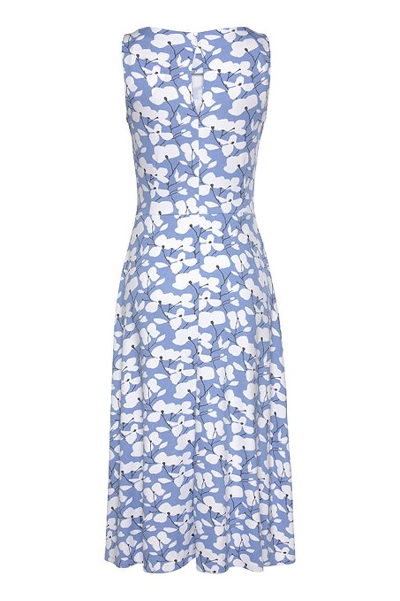 Women's Sleeveless A-Line Dress, Alternate, color, Blue-Printed
