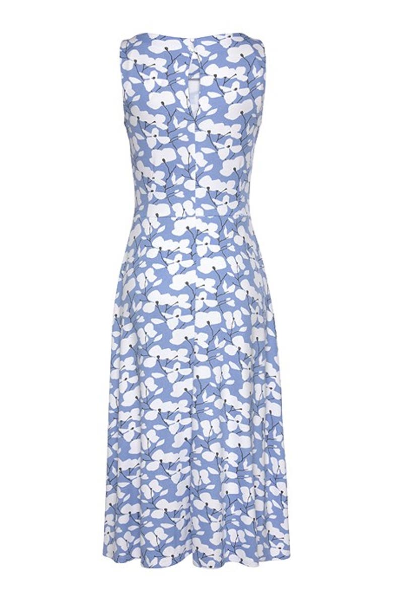 LASCANA Women's Sleeveless A-Line Dress, Alternate, color, Blue-Printed