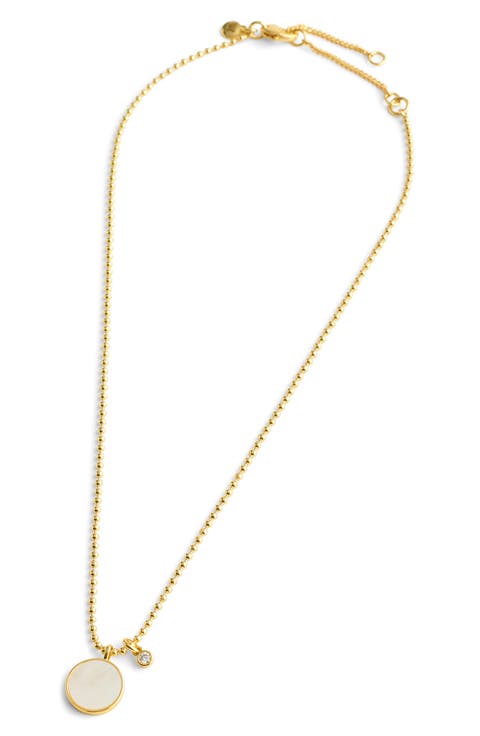 Mother of Pearl Bezel Ball Chain Necklace