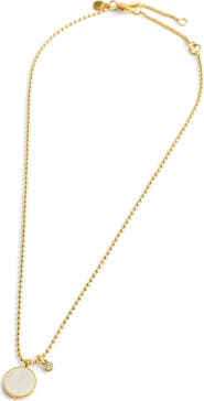 Madewell Mother of Pearl Bezel Ball Chain Necklace