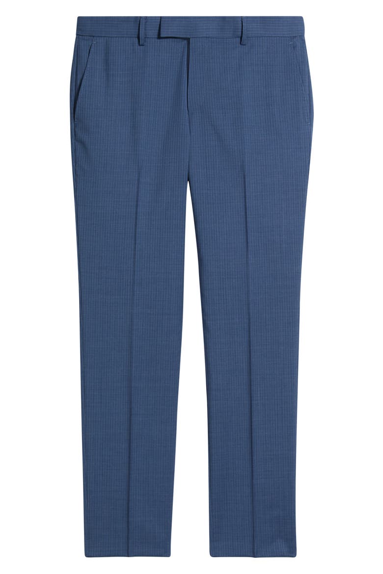 Genius Pinstripe Wool Trousers, Alternate, color, LIGHT/ PASTEL BLUE