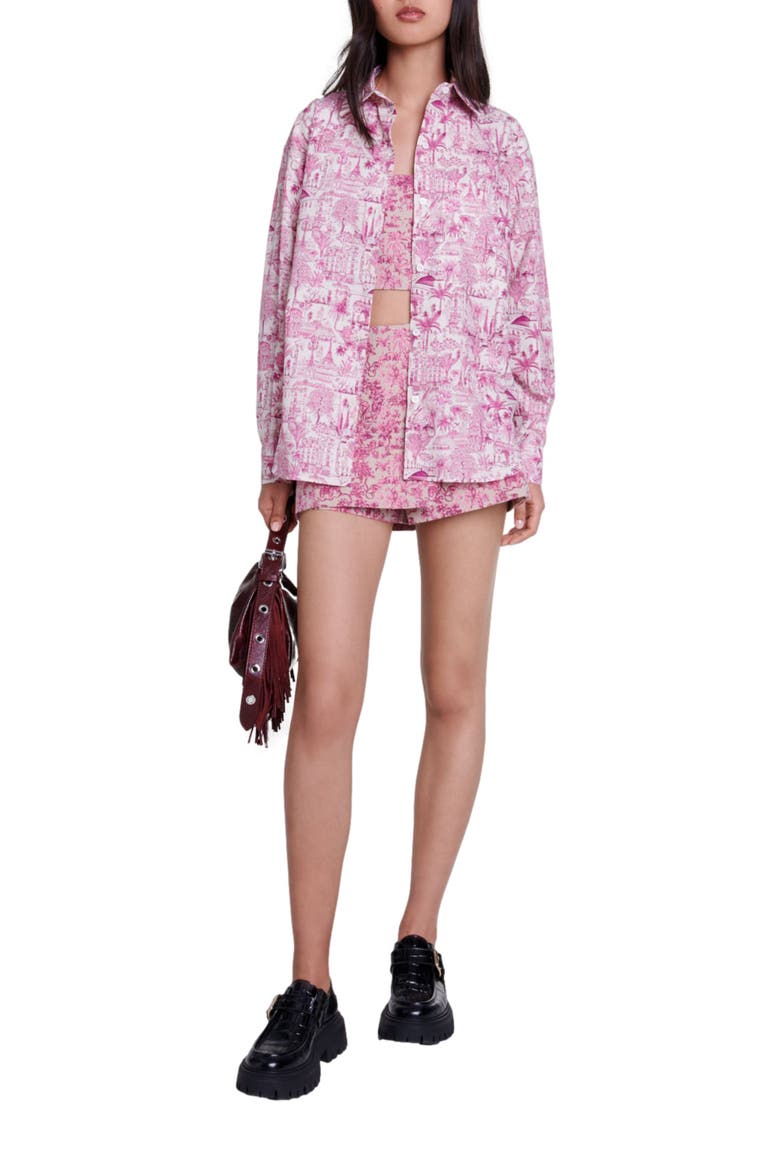 Oversize patterned shirt, Alternate, color, Paris pink print