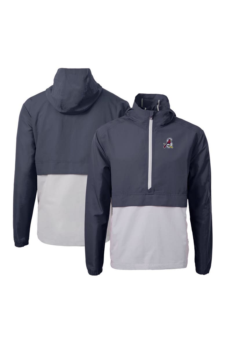 Cutter & Buck Men's Cutter & Buck  Navy Springfield Cardinals  Charter Eco Recycled Half-Zip Anorak Jacket, Main, color, 