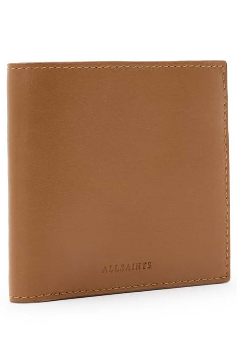 AllSaints Elkka Leather Bifold Wallet, Alternate, color, Sepia Brown