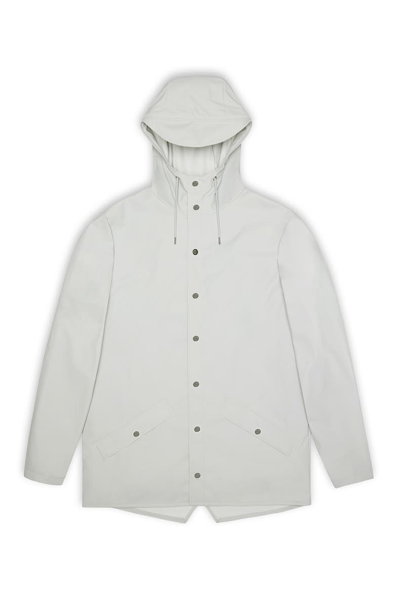 Waterproof Snap Front Rain Jacket, Alternate, color, ASH