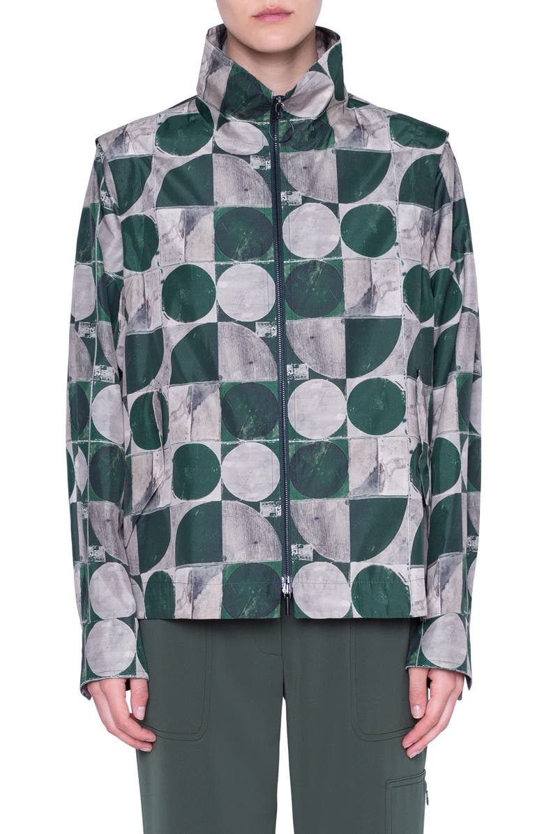 Akris punto Circlefield Print Zip Front Jacket, Main, color, 