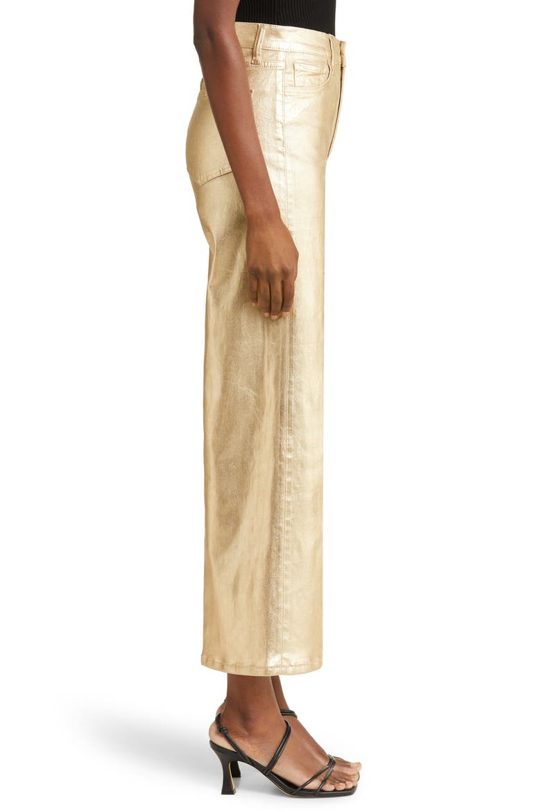 Mia Metallic High Waist Wide Leg Pants, Alternate, color, GOLD FOIL