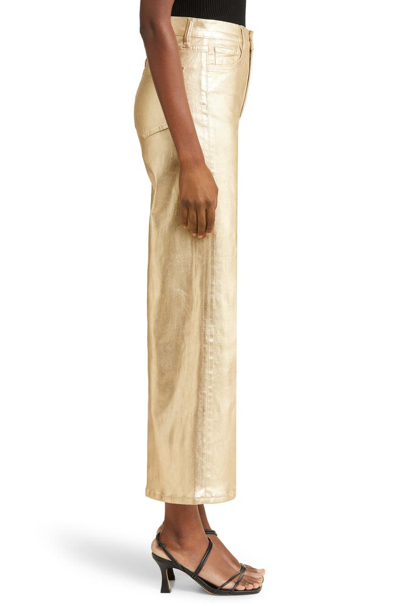 Joe's Mia Metallic High Waist Wide Leg Pants, Alternate, color, Gold Foil