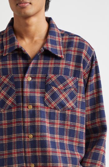 Stockholm (Surfboard) Club チェックネルシャツ STOCKHOLM SURFBOARD CLUB Flynn Appliquéd Checked Recycled