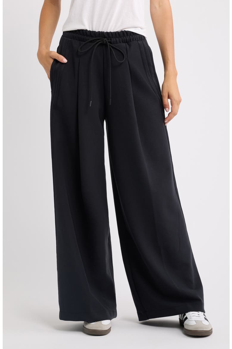 Wide Leg Drawstring Pants, Main, color, BLACK