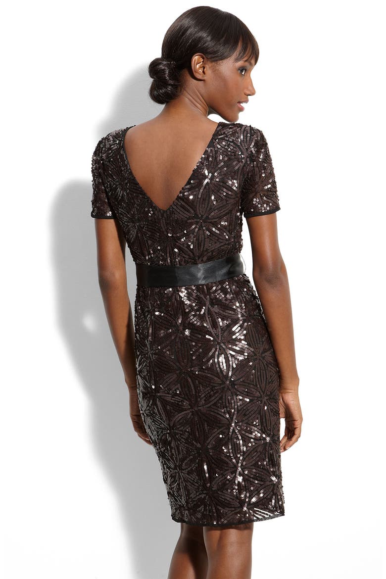 Sequin Sheath Dress, Alternate, color, ESPRESSO