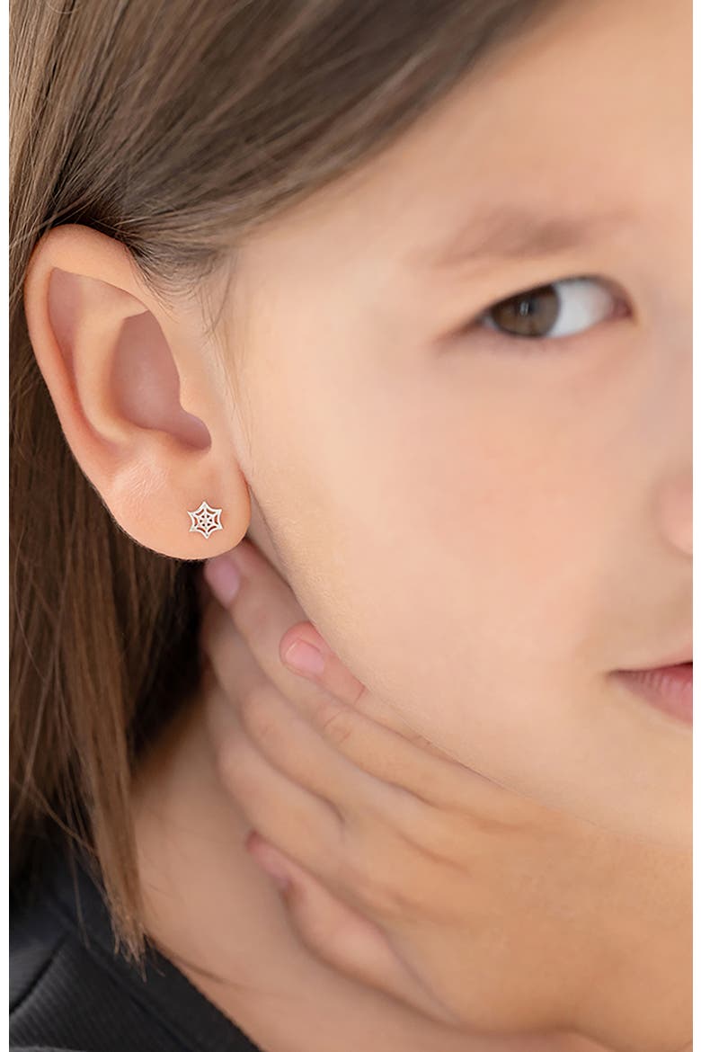 Tangled Spiderweb Earrings, Alternate, color, Silver