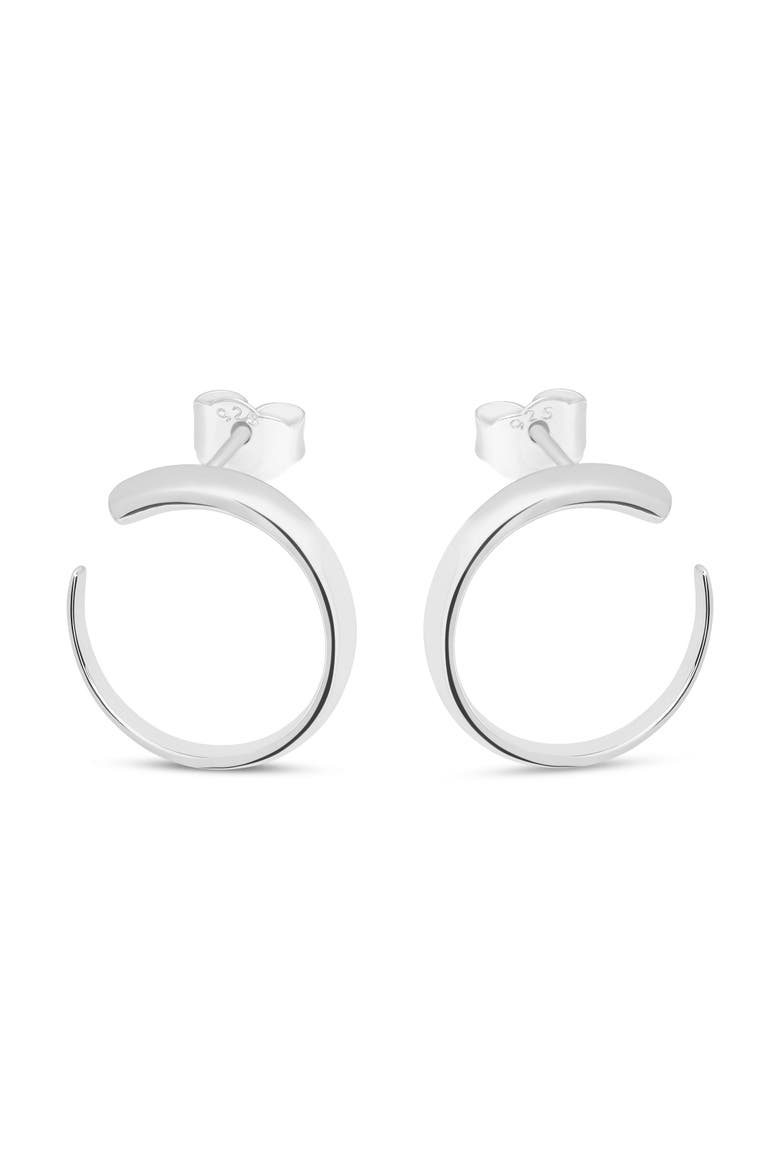 Large Luna Studs, Main, color, Sterling Silver