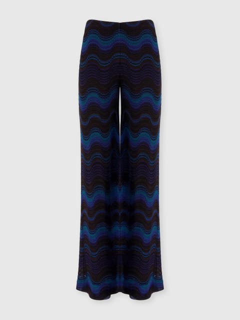 Palazzo Trousers With Wave Pattern